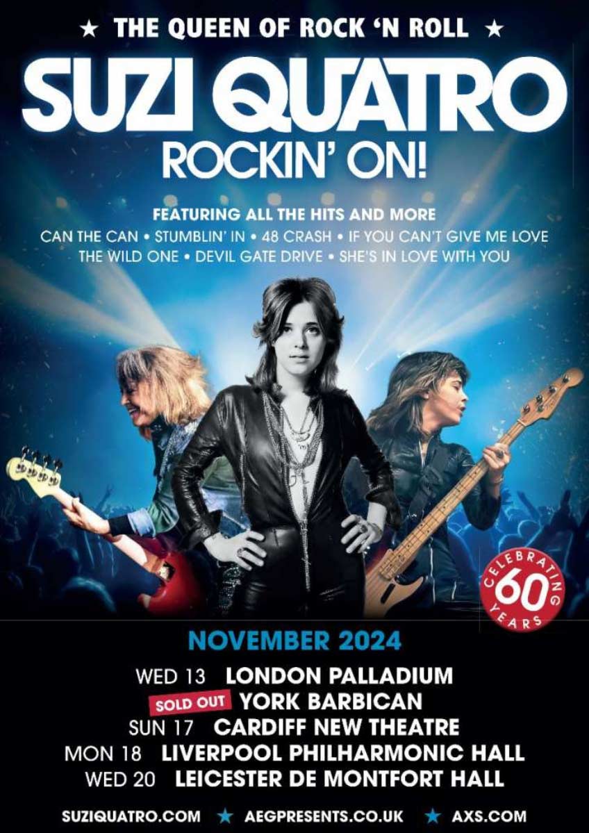 Suzi Quatro - Rockin' On November 2024 Tour Poster